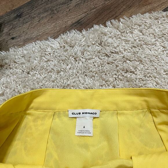 Club Monaco Yellow Floral Lace Crochet 60's 70's Boho-Chic Feminine Mini Skirt - Picture 6 of 6